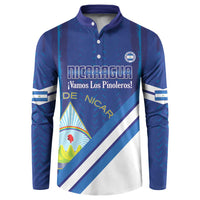 Custom Nicaragua Football Button Sweatshirt Vamos Los Pinoleros