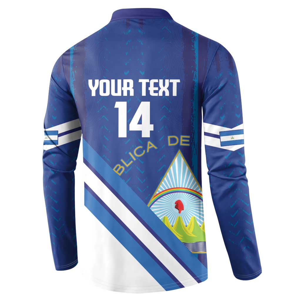 Custom Nicaragua Football Button Sweatshirt Vamos Los Pinoleros