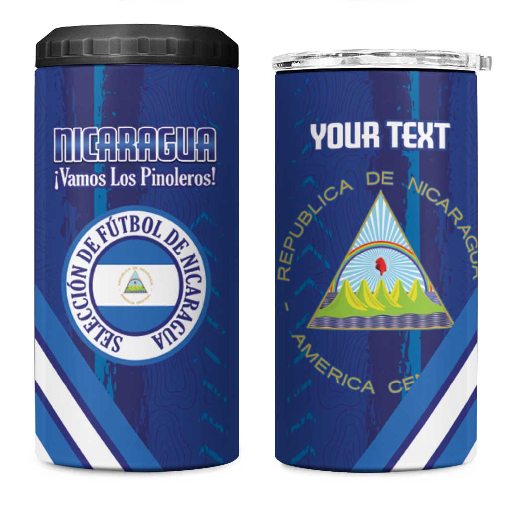 Custom Nicaragua Football 4 in 1 Can Cooler Tumbler Vamos Los Pinoleros