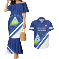 Custom Nicaragua Football Couples Matching Mermaid Dress and Hawaiian Shirt Vamos Los Pinoleros