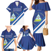 Custom Nicaragua Football Family Matching Mermaid Dress and Hawaiian Shirt Vamos Los Pinoleros