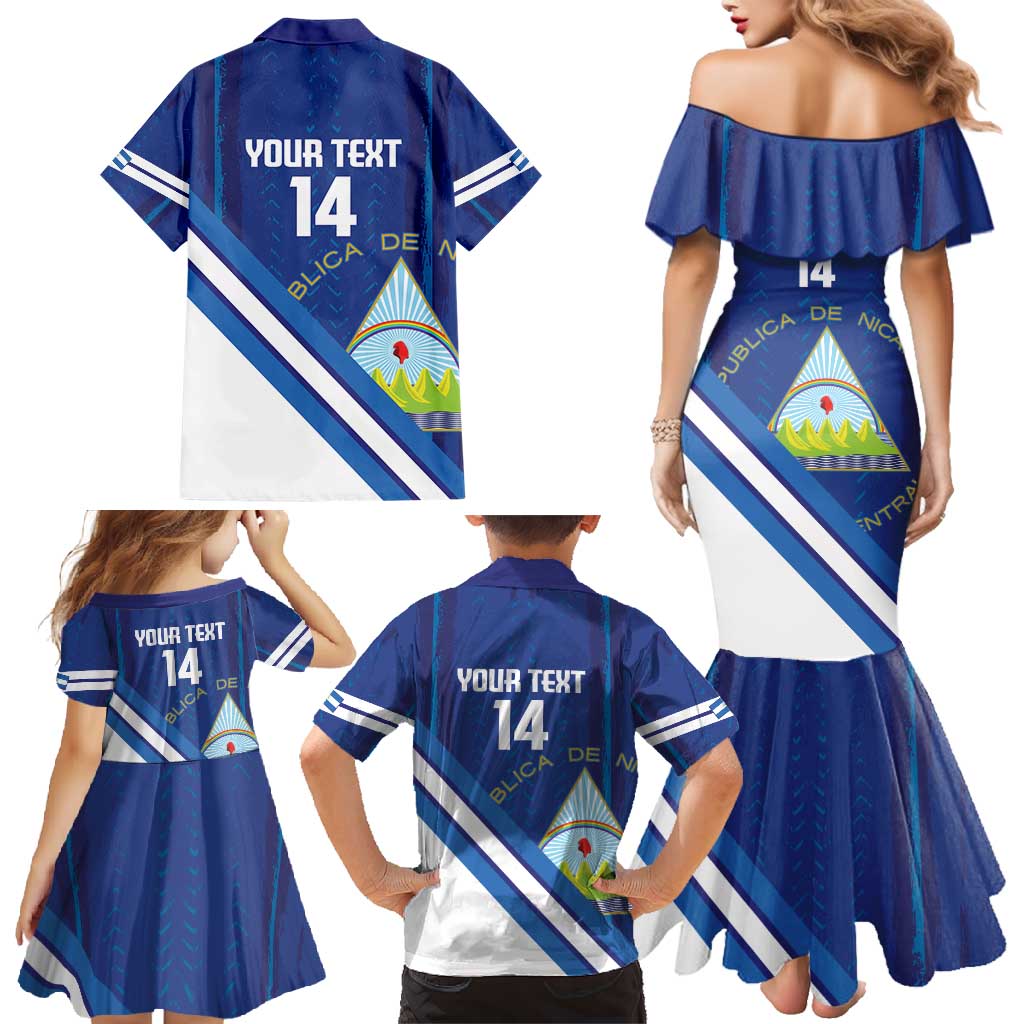 Custom Nicaragua Football Family Matching Mermaid Dress and Hawaiian Shirt Vamos Los Pinoleros