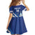 Custom Nicaragua Football Family Matching Off Shoulder Short Dress and Hawaiian Shirt Vamos Los Pinoleros