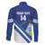 Custom Nicaragua Football Family Matching Off Shoulder Short Dress and Hawaiian Shirt Vamos Los Pinoleros
