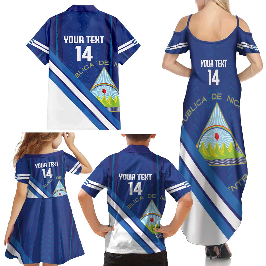 Custom Nicaragua Football Family Matching Summer Maxi Dress and Hawaiian Shirt Vamos Los Pinoleros