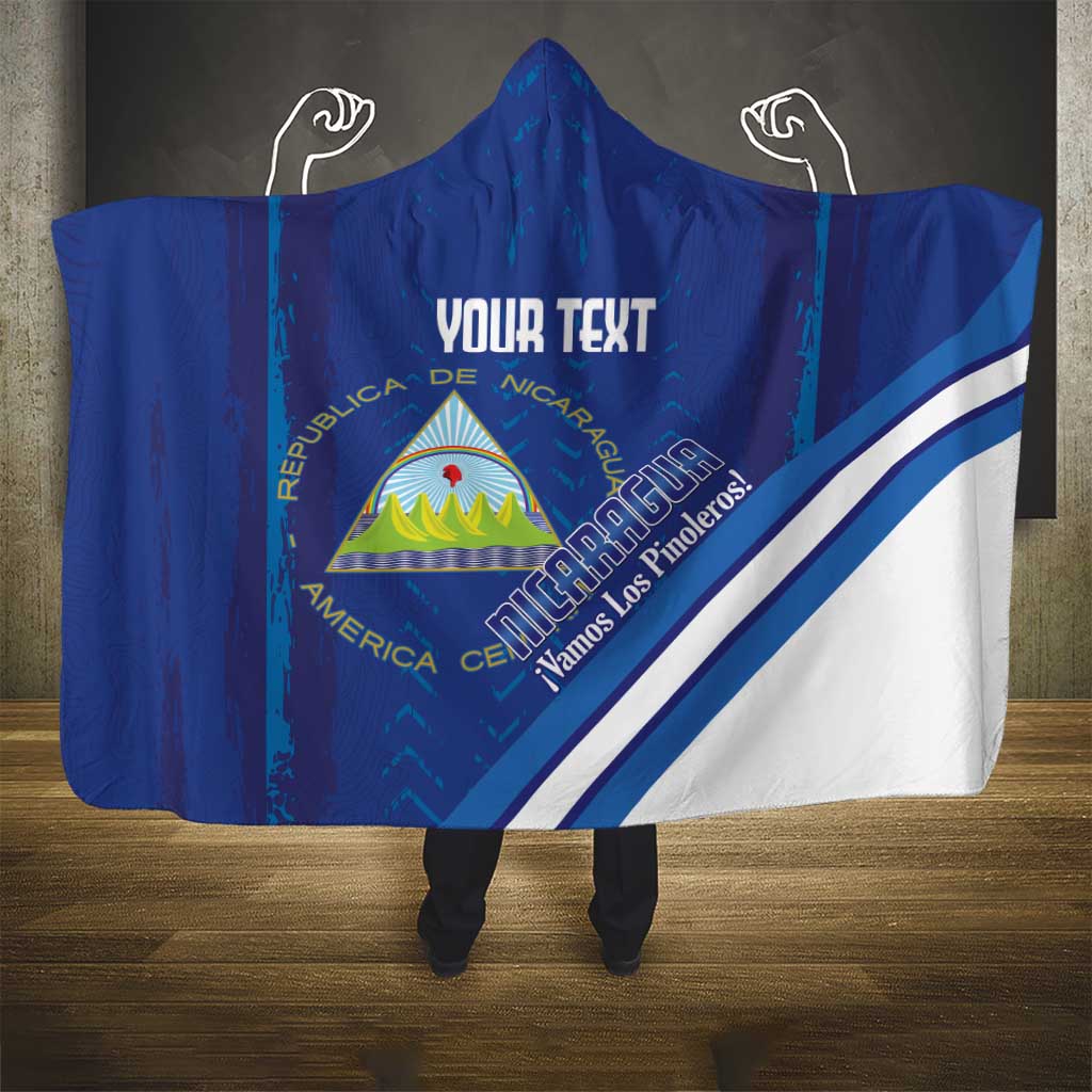 Custom Nicaragua Football Hooded Blanket Vamos Los Pinoleros