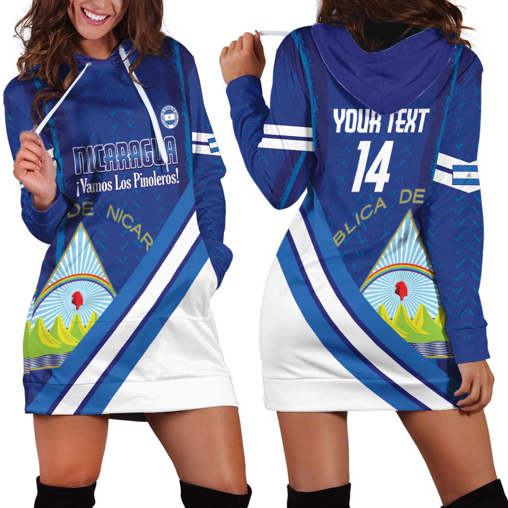 Custom Nicaragua Football Hoodie Dress Vamos Los Pinoleros