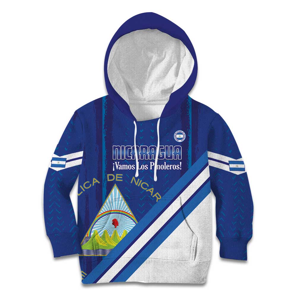 Custom Nicaragua Football Kid Hoodie Vamos Los Pinoleros