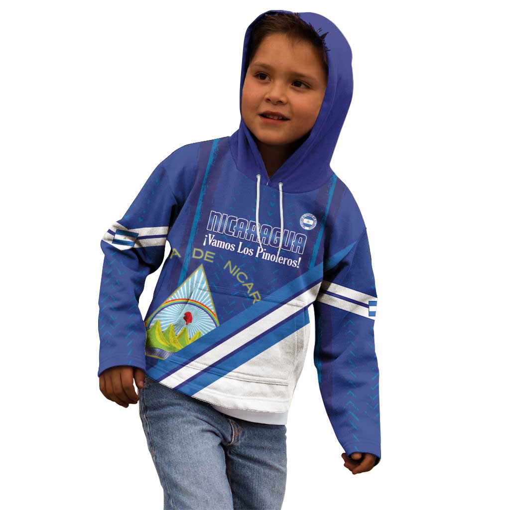 Custom Nicaragua Football Kid Hoodie Vamos Los Pinoleros