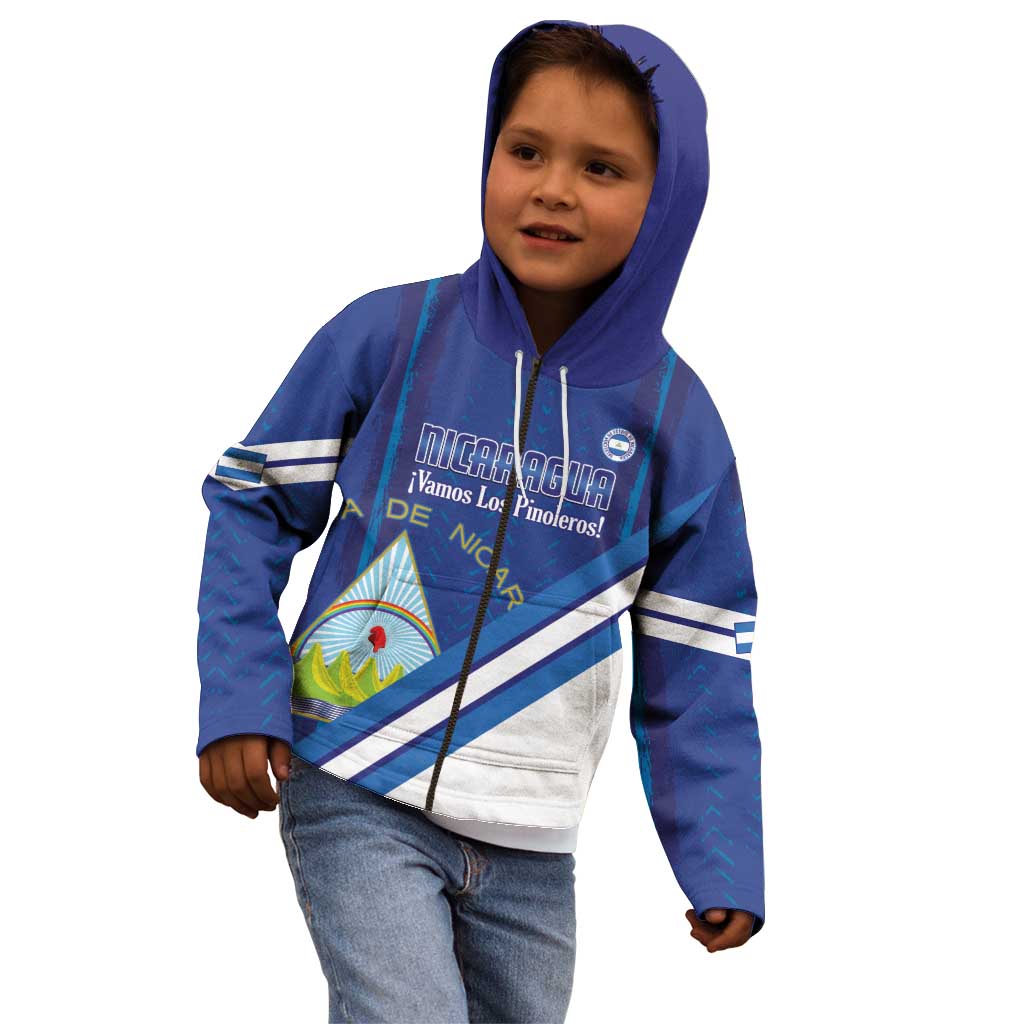 Custom Nicaragua Football Kid Hoodie Vamos Los Pinoleros