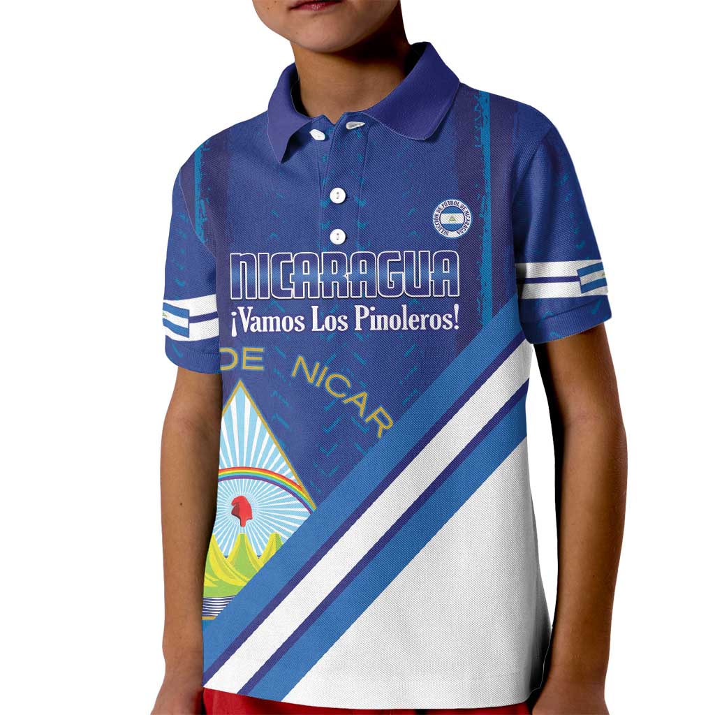Custom Nicaragua Football Kid Polo Shirt Vamos Los Pinoleros