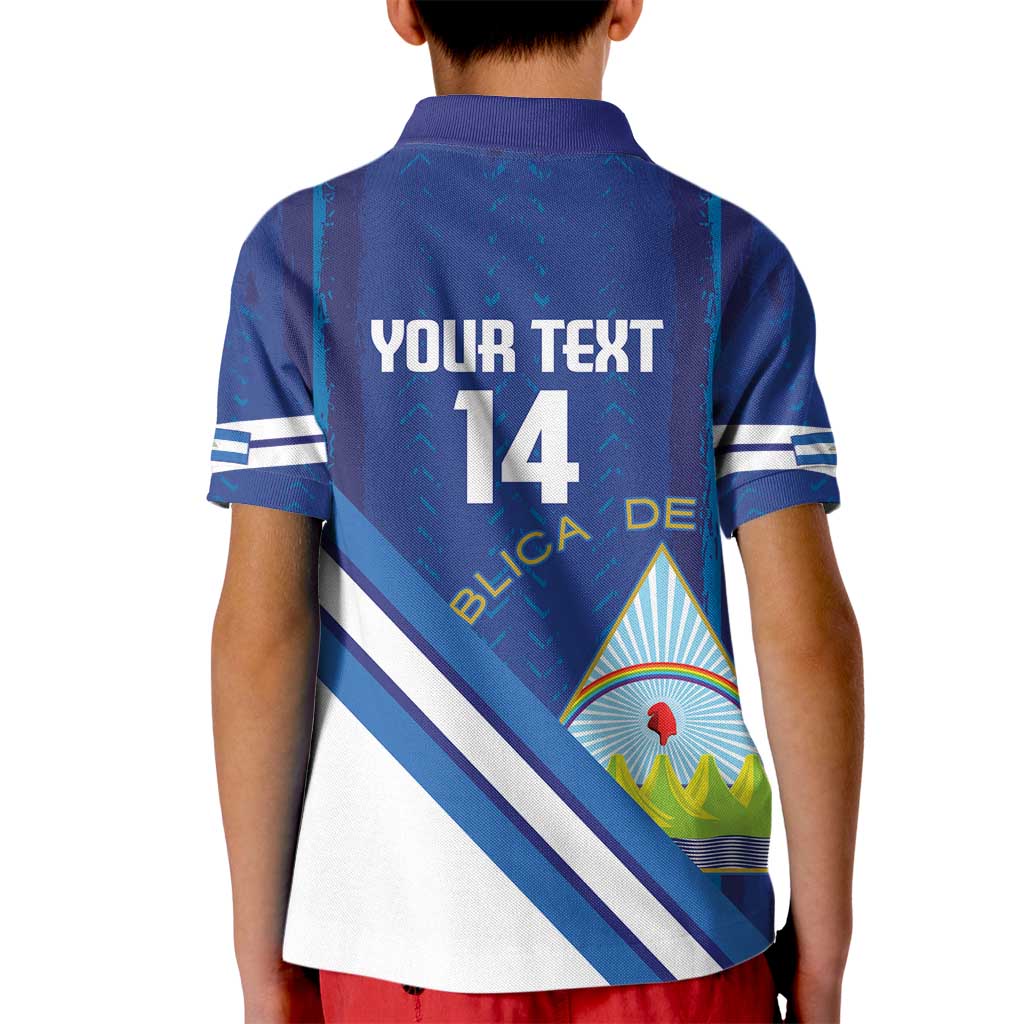 Custom Nicaragua Football Kid Polo Shirt Vamos Los Pinoleros