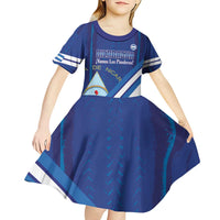 Custom Nicaragua Football Kid Short Sleeve Dress Vamos Los Pinoleros