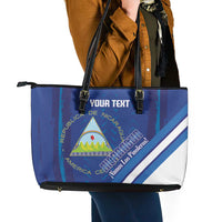 Custom Nicaragua Football Leather Tote Bag Vamos Los Pinoleros