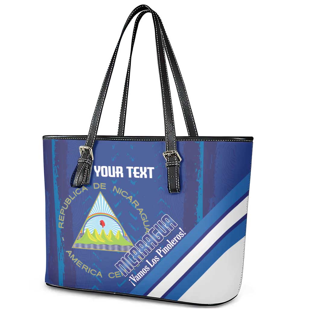 Custom Nicaragua Football Leather Tote Bag Vamos Los Pinoleros
