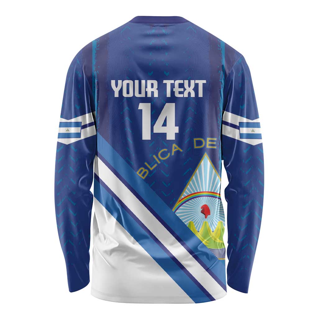 Custom Nicaragua Football Long Sleeve Shirt Vamos Los Pinoleros