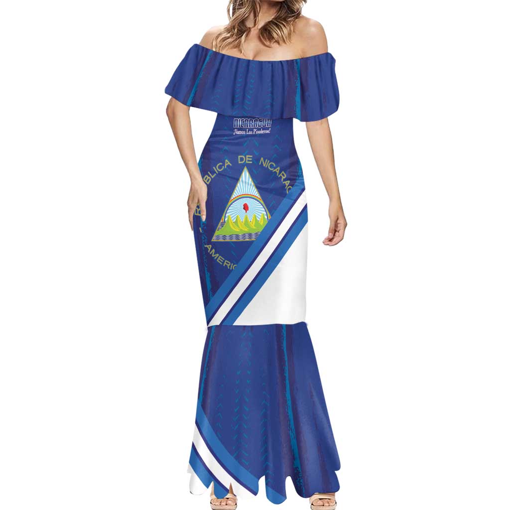 Custom Nicaragua Football Mermaid Dress Vamos Los Pinoleros