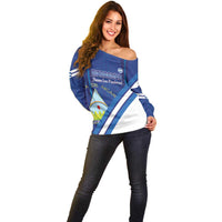 Custom Nicaragua Football Off Shoulder Sweater Vamos Los Pinoleros