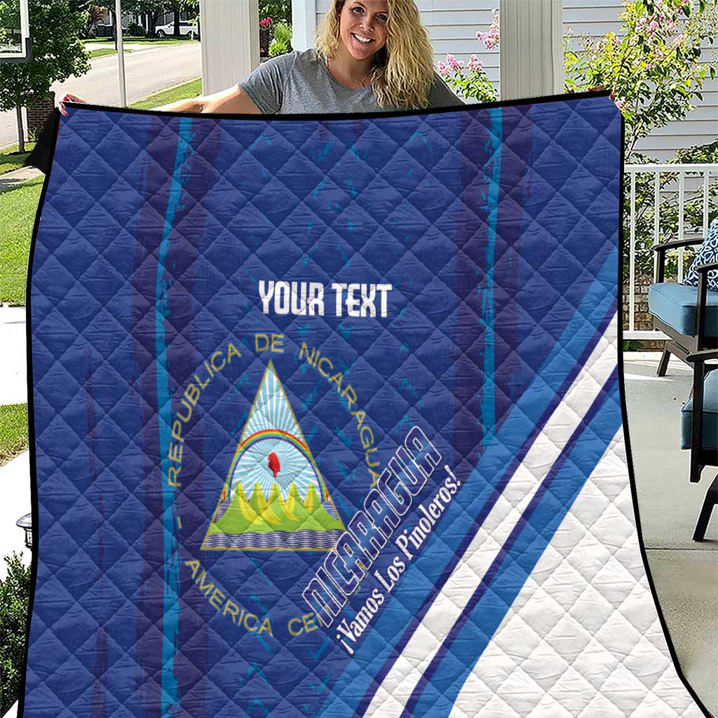 Custom Nicaragua Football Quilt Vamos Los Pinoleros