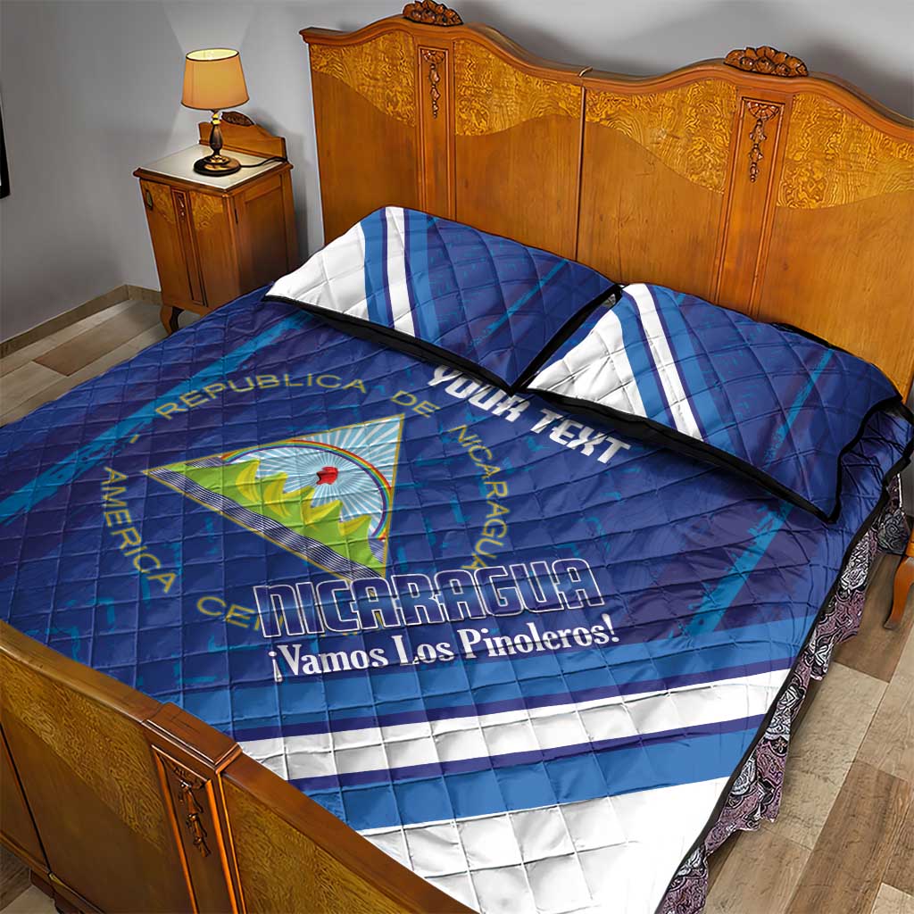 Custom Nicaragua Football Quilt Bed Set Vamos Los Pinoleros