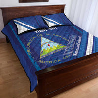 Custom Nicaragua Football Quilt Bed Set Vamos Los Pinoleros