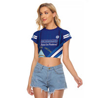 Custom Nicaragua Football Raglan Cropped T Shirt Vamos Los Pinoleros