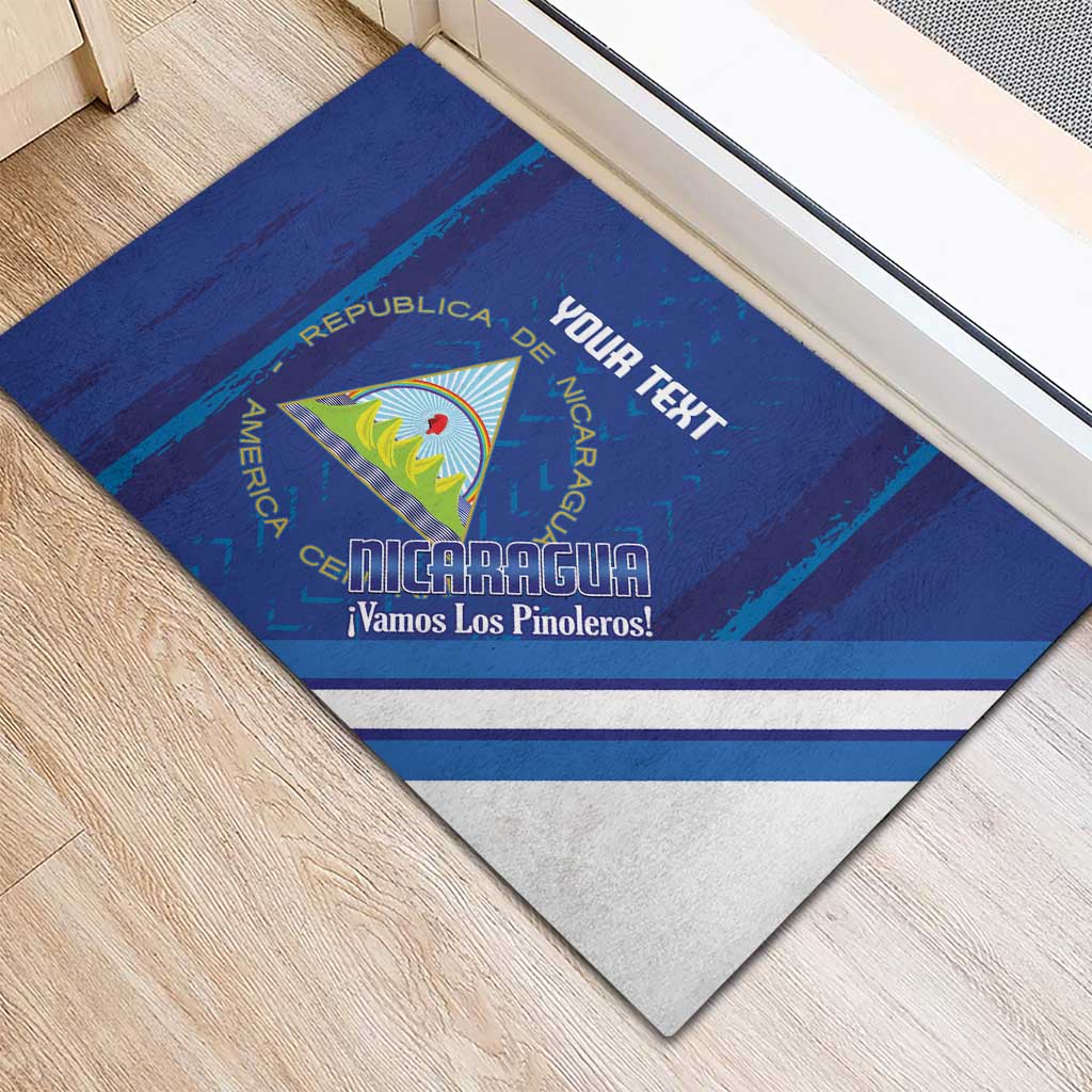 Custom Nicaragua Football Rubber Doormat Vamos Los Pinoleros