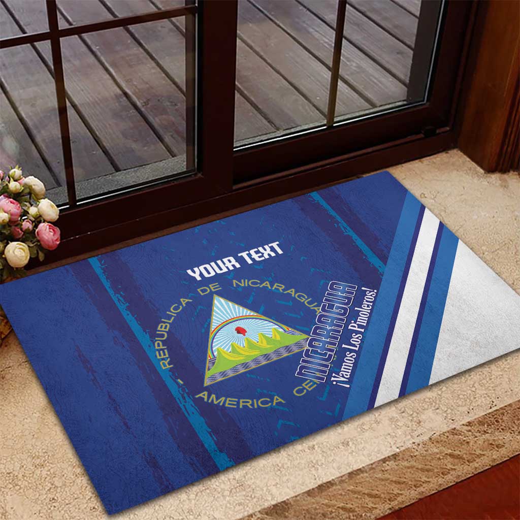 Custom Nicaragua Football Rubber Doormat Vamos Los Pinoleros