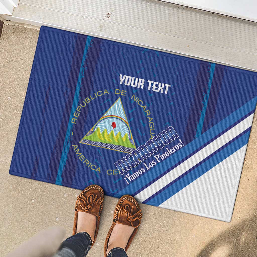 Custom Nicaragua Football Rubber Doormat Vamos Los Pinoleros