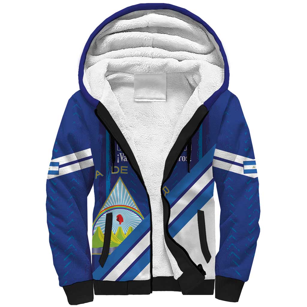 Custom Nicaragua Football Sherpa Hoodie Vamos Los Pinoleros