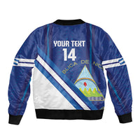 Custom Nicaragua Football Sleeve Zip Bomber Jacket Vamos Los Pinoleros