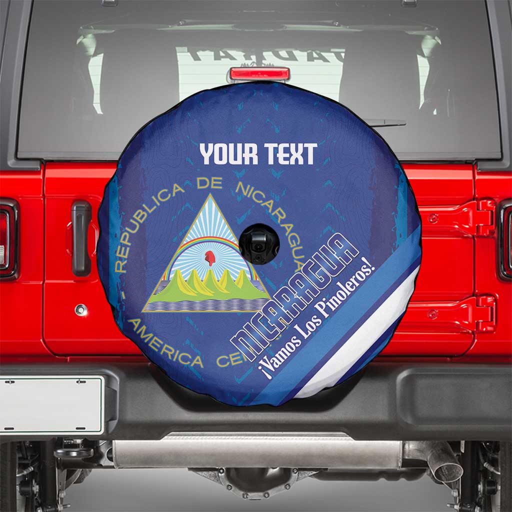 Custom Nicaragua Football Spare Tire Cover Vamos Los Pinoleros