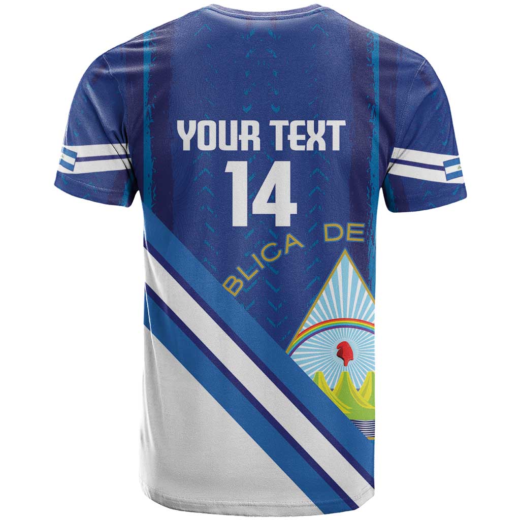 Custom Nicaragua Football T Shirt Vamos Los Pinoleros