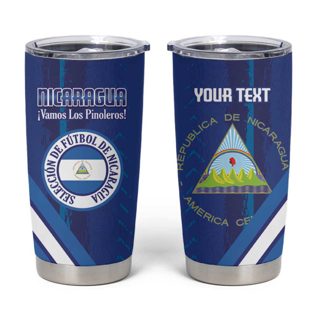 Custom Nicaragua Football Tumbler Cup Vamos Los Pinoleros