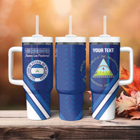 Custom Nicaragua Football Tumbler With Handle Vamos Los Pinoleros