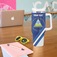Custom Nicaragua Football Tumbler With Handle Vamos Los Pinoleros