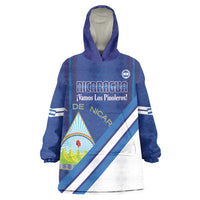 Custom Nicaragua Football Wearable Blanket Hoodie Vamos Los Pinoleros