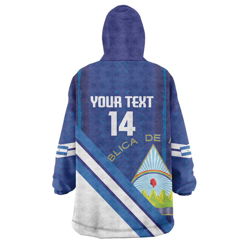 Custom Nicaragua Football Wearable Blanket Hoodie Vamos Los Pinoleros