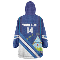 Custom Nicaragua Football Wearable Blanket Hoodie Vamos Los Pinoleros