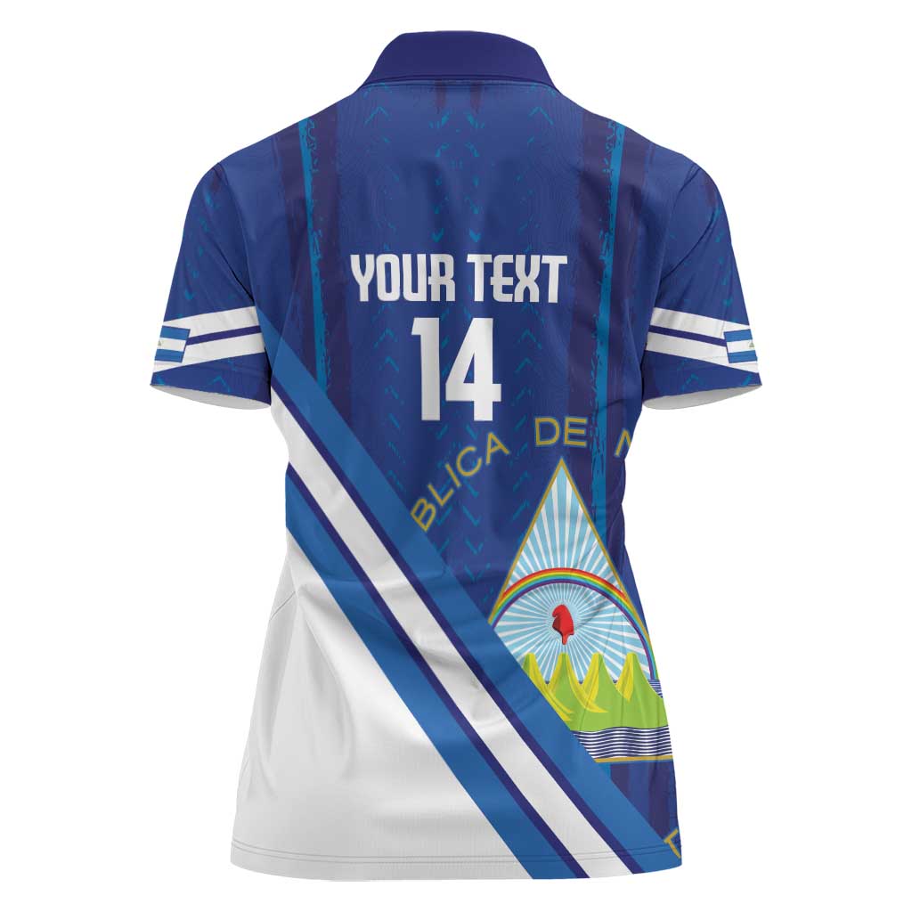 Custom Nicaragua Football Women Polo Shirt Vamos Los Pinoleros