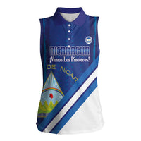 Custom Nicaragua Football Women Sleeveless Polo Shirt Vamos Los Pinoleros