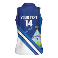 Custom Nicaragua Football Women Sleeveless Polo Shirt Vamos Los Pinoleros