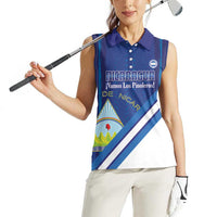 Custom Nicaragua Football Women Sleeveless Polo Shirt Vamos Los Pinoleros