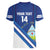 Custom Nicaragua Football Women V-Neck T-Shirt Vamos Los Pinoleros