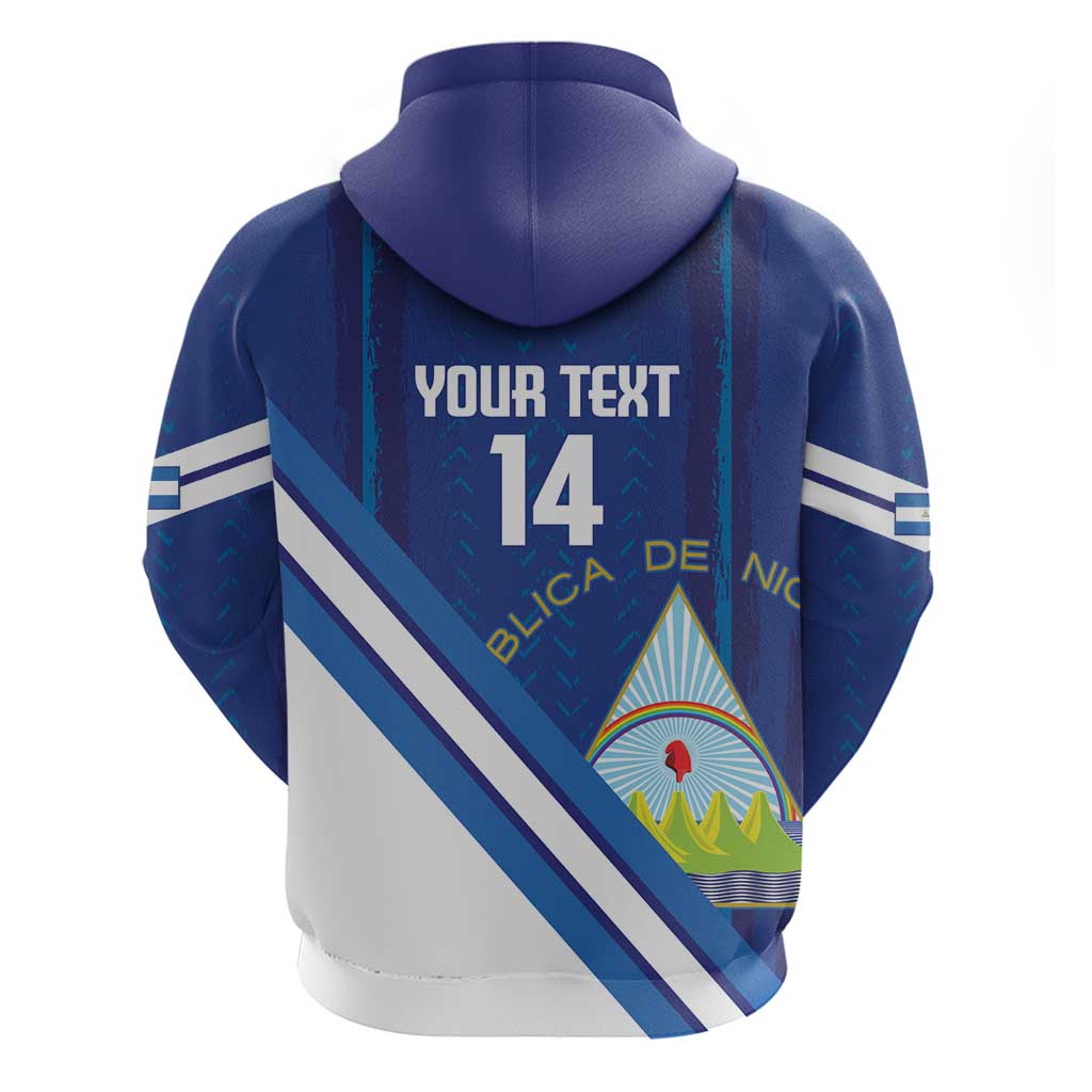 Custom Nicaragua Football Zip Hoodie Vamos Los Pinoleros