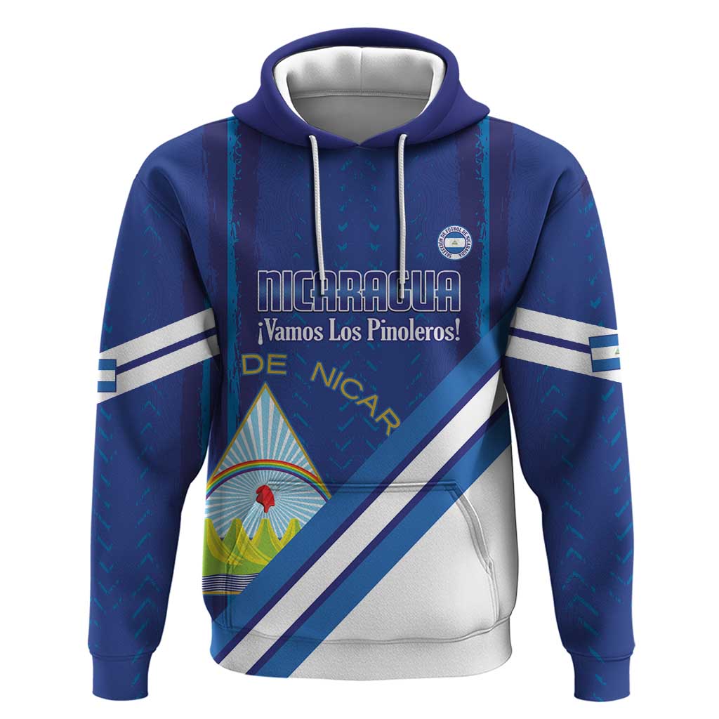 Custom Nicaragua Football Zip Hoodie Vamos Los Pinoleros