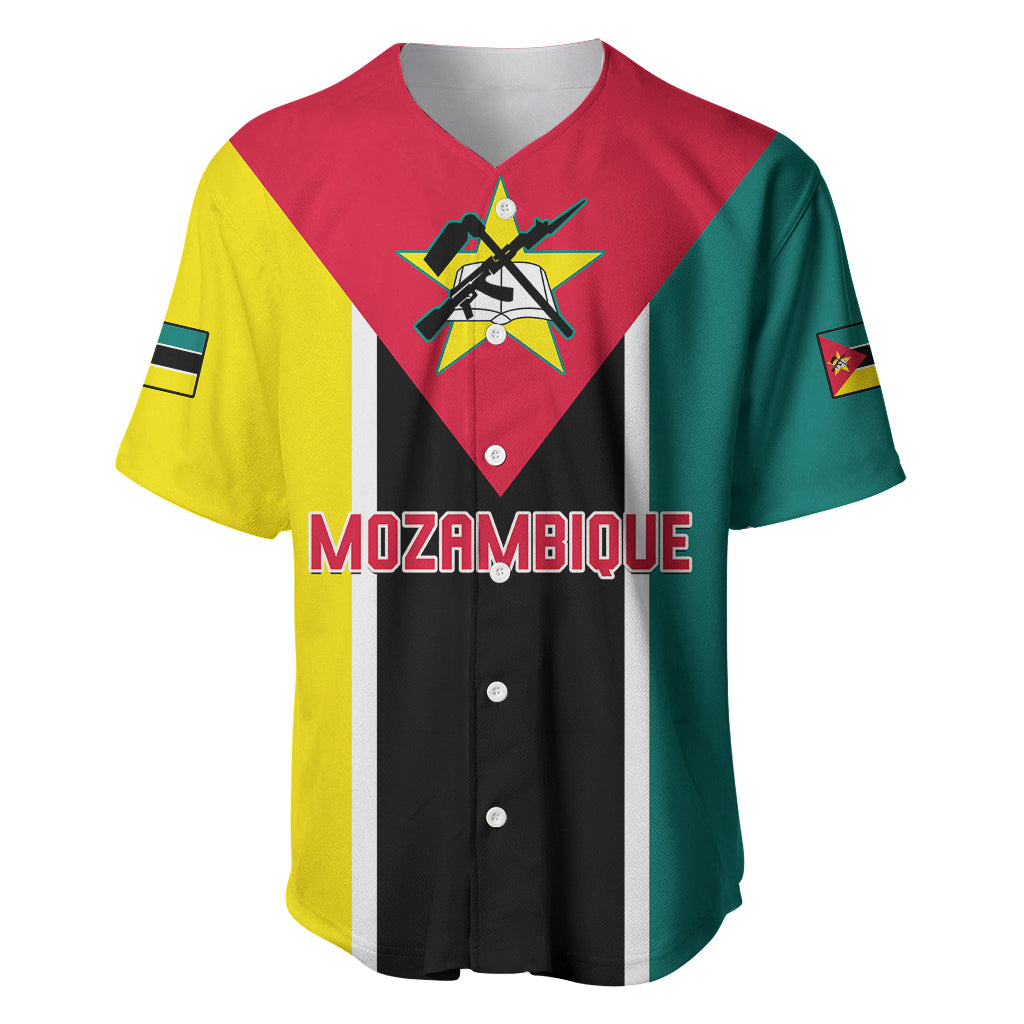 Personalised Mozambique Baseball Jersey Muzambhiki Flag Style - Wonder Print Shop