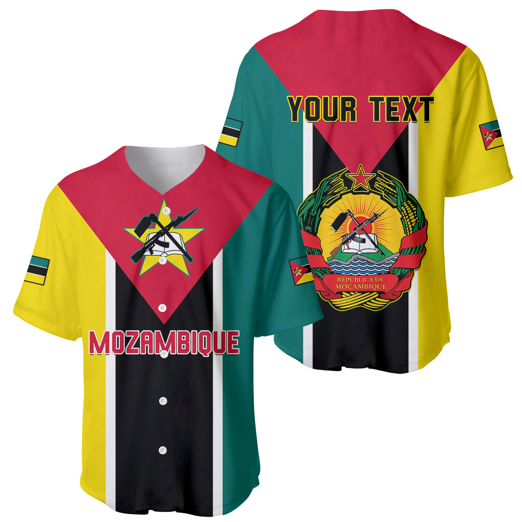 Personalised Mozambique Baseball Jersey Muzambhiki Flag Style - Wonder Print Shop