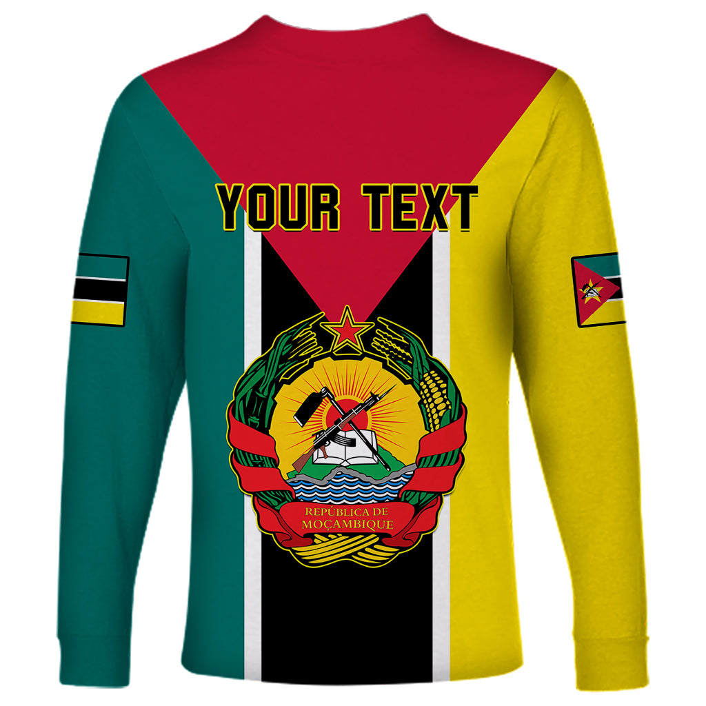 Personalised Mozambique Long Sleeve Shirt Muzambhiki Flag Style - Wonder Print Shop
