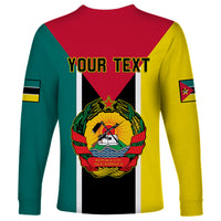 Personalised Mozambique Long Sleeve Shirt Muzambhiki Flag Style - Wonder Print Shop